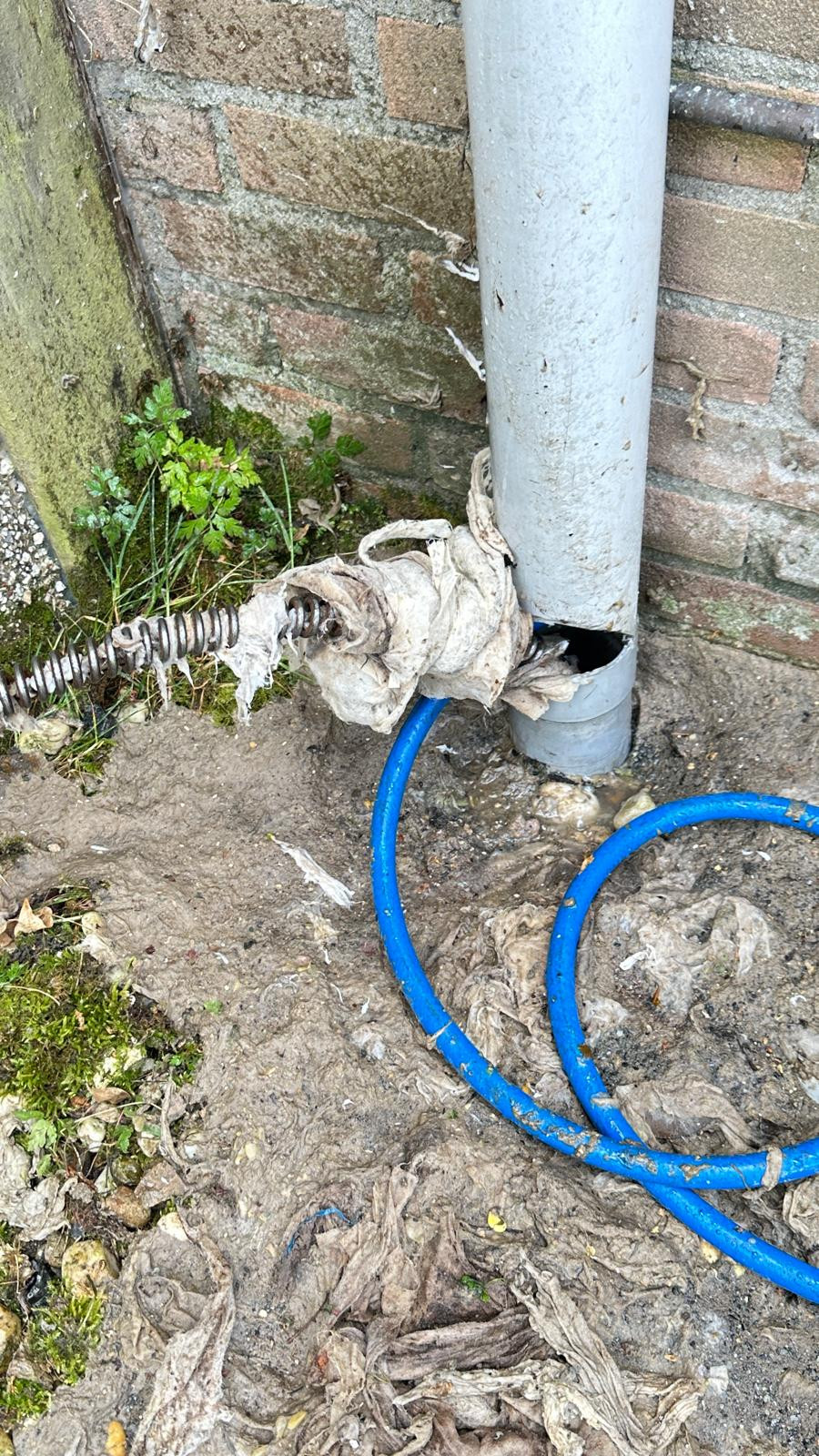 Verstopping regenpijp door aansluiting op toilet